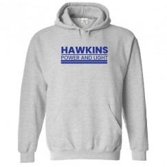 Hawkins Power and Light Classic Unisex Kids and Adults Pullover Hoodie for Sci-Fi Tv Show fans							 									 									